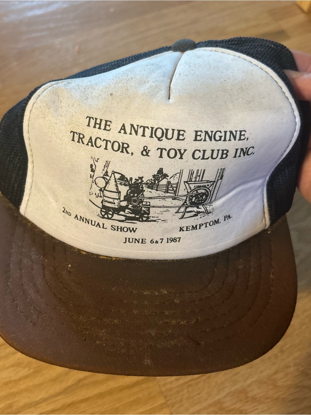 Vintage The Antique Engine Tractor & Toy Club Trucker Hat 1987 Kempton PA